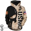 Skull marine corps usmc 3d hoodie