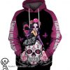 Skull pink warrior fight like a girl breast cancer awareness 3d hoodie