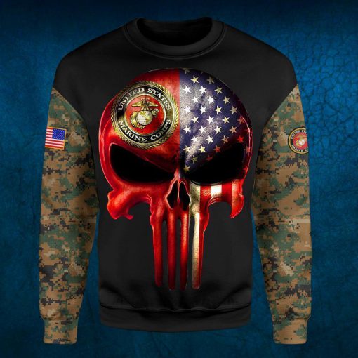 Skull united states marine corps uniform camo brave 3d sweatshirt