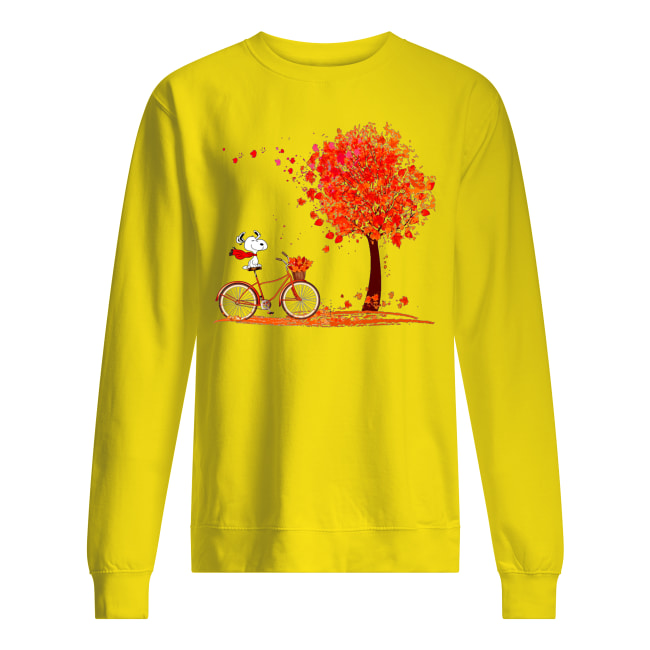 Snoopy riding a bicycle hello autumn sweatshirt