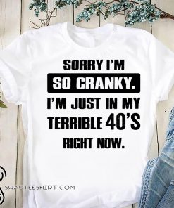 Sorry I'm so cranky I'm just in my terrible 30's right now shirt