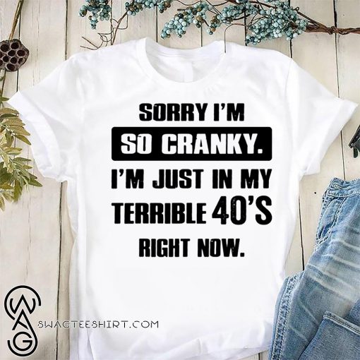 Sorry I'm so cranky I'm just in my terrible 30's right now shirt