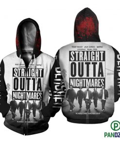 Straight outta nightmares 3d zipped hoodie