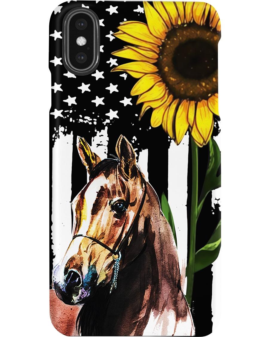 Sunflower american flag horse phone case - iphone x case