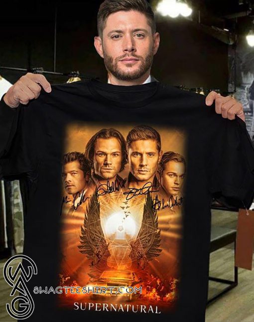 Supernatural the winchesters final season characters signatures shirt