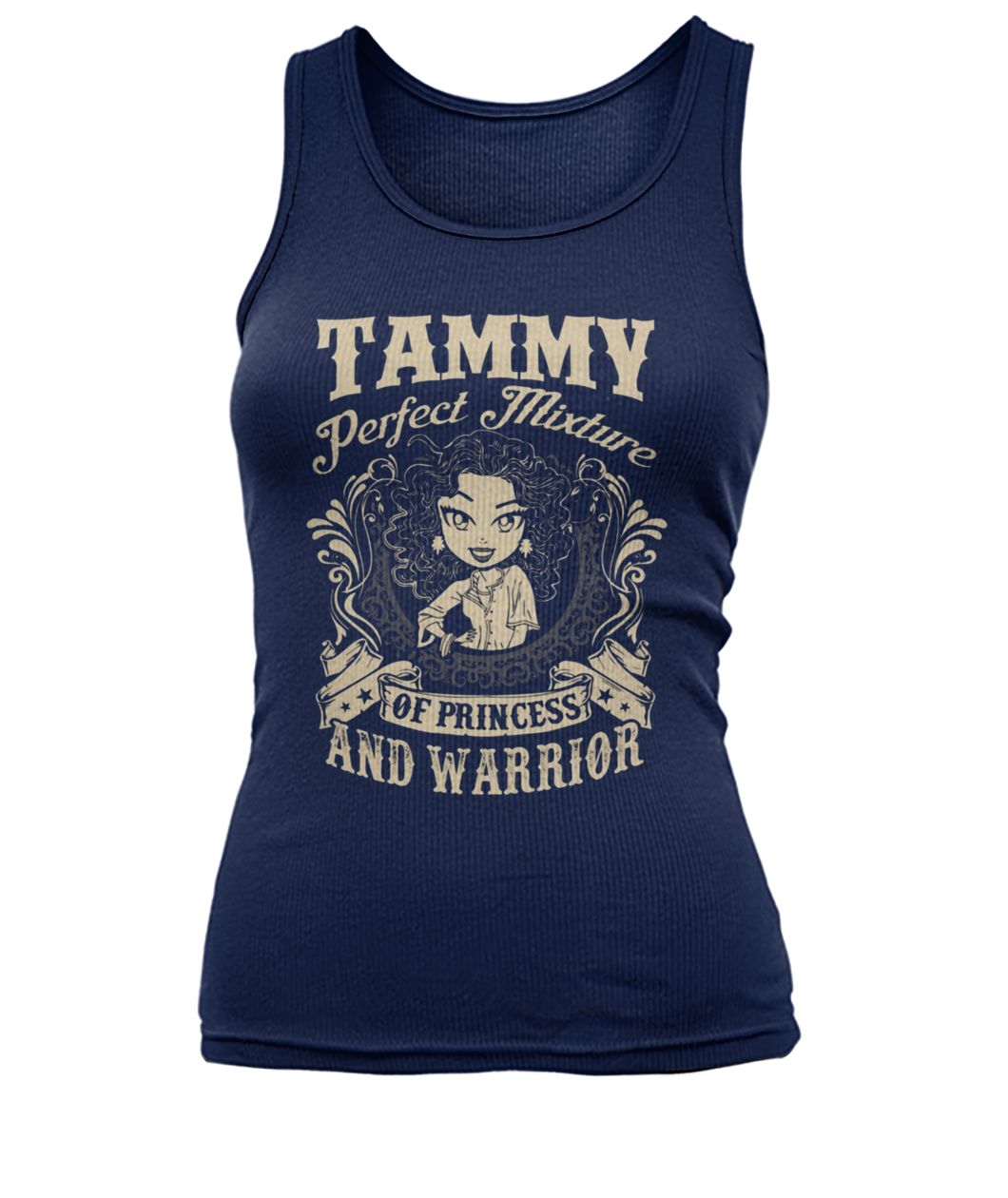 Tammy perfect combination of a princess and warrior women's tank top