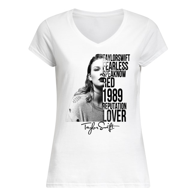 Taylor swift fearless speak now red 1989 reputation lover signature women's v-neck