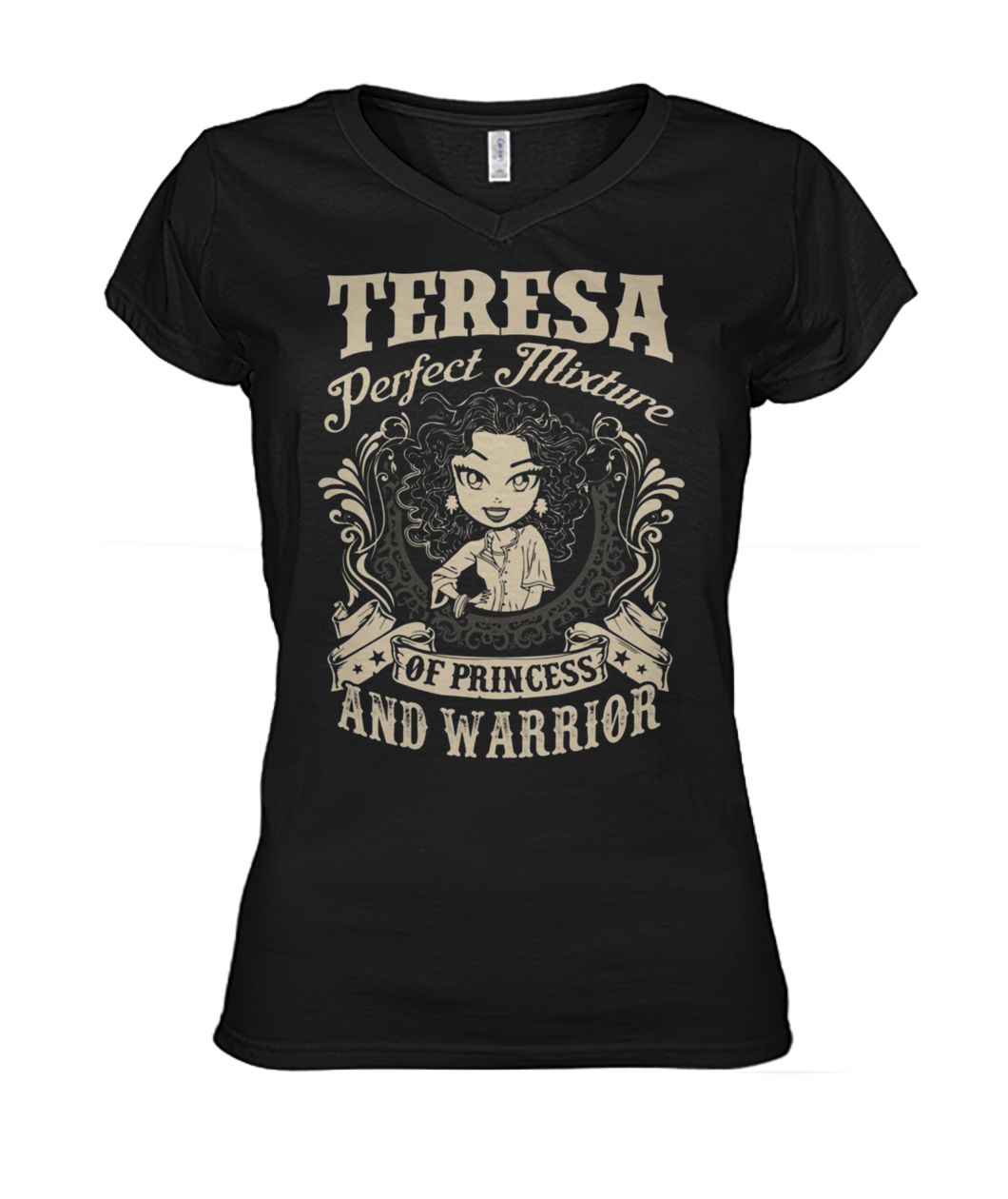 Teresa perfect combination of a princess and warrior women's v-neck