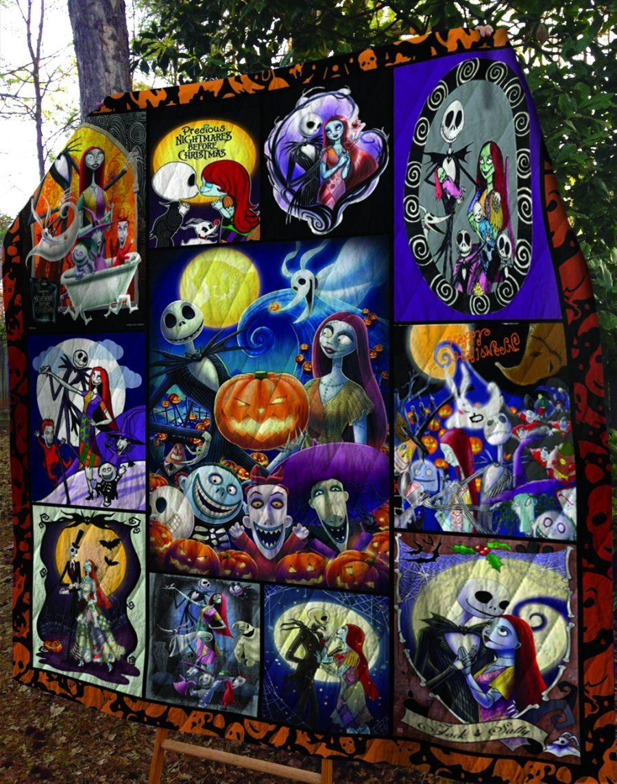 The nightmare before christmas jack and sally quilt - twin