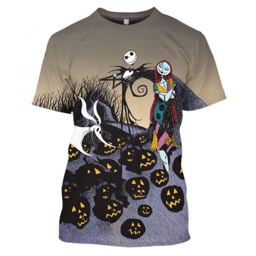 The nightmare before christmas jack skellington and sally 3d shirt