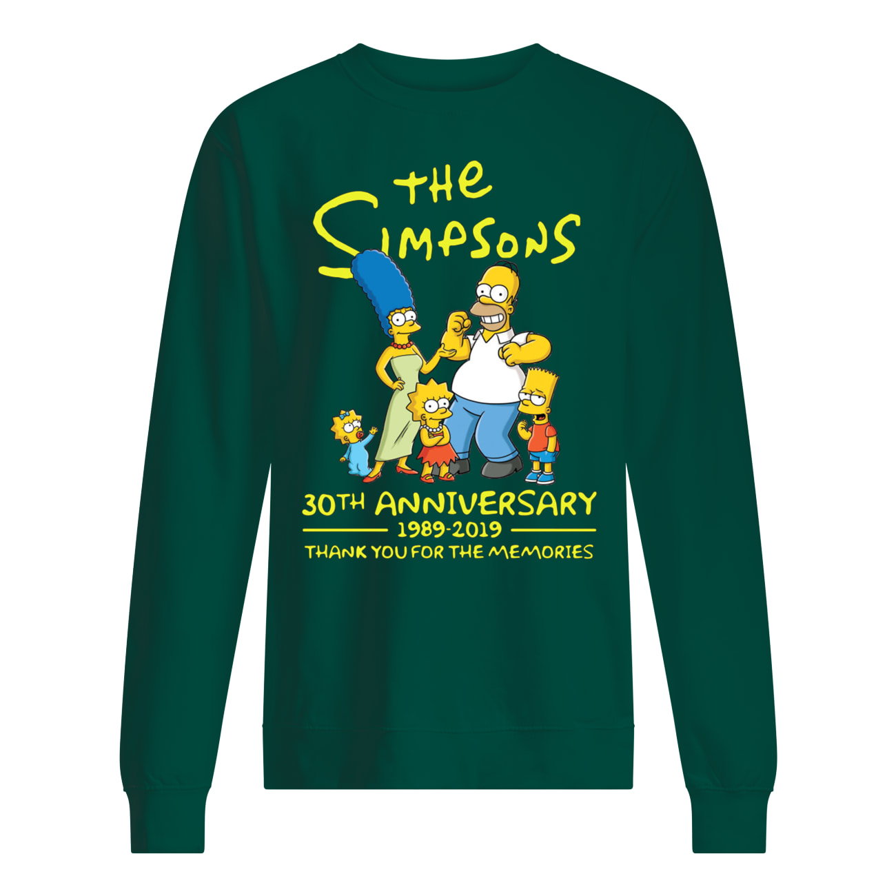 The simpsons 30th anniversary 1989-2019 thank you for memories sweatshirt