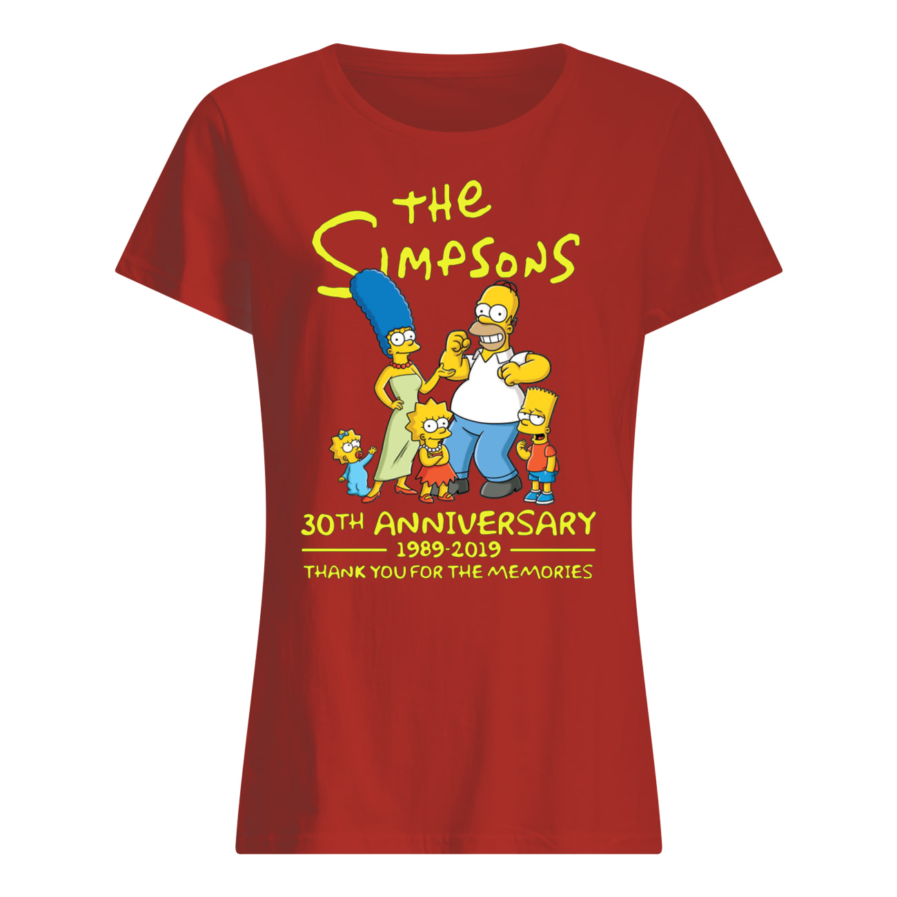 The simpsons 30th anniversary 1989-2019 thank you for memories womens shirt