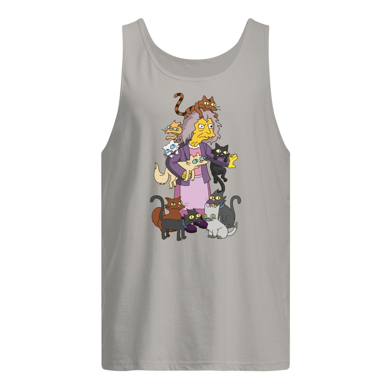 The simpsons crazy cat lady tank top