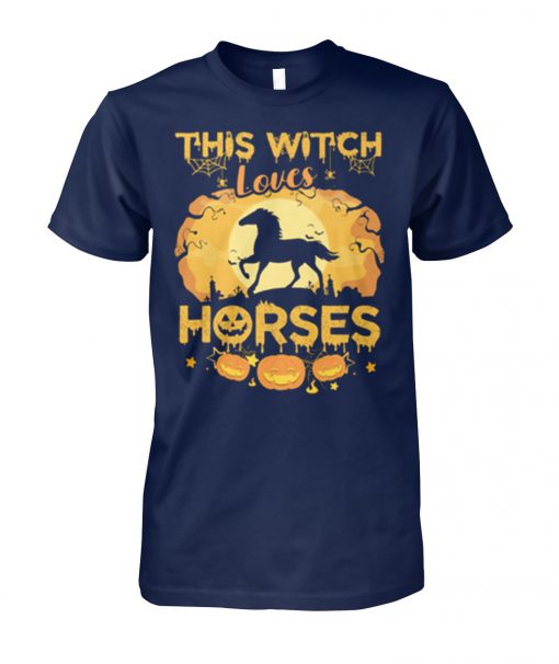 This witch loves horses halloween men's shirt