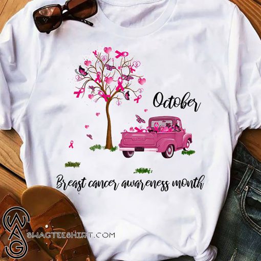 Tree of pink ribbons october is breast cancer awareness month shirt