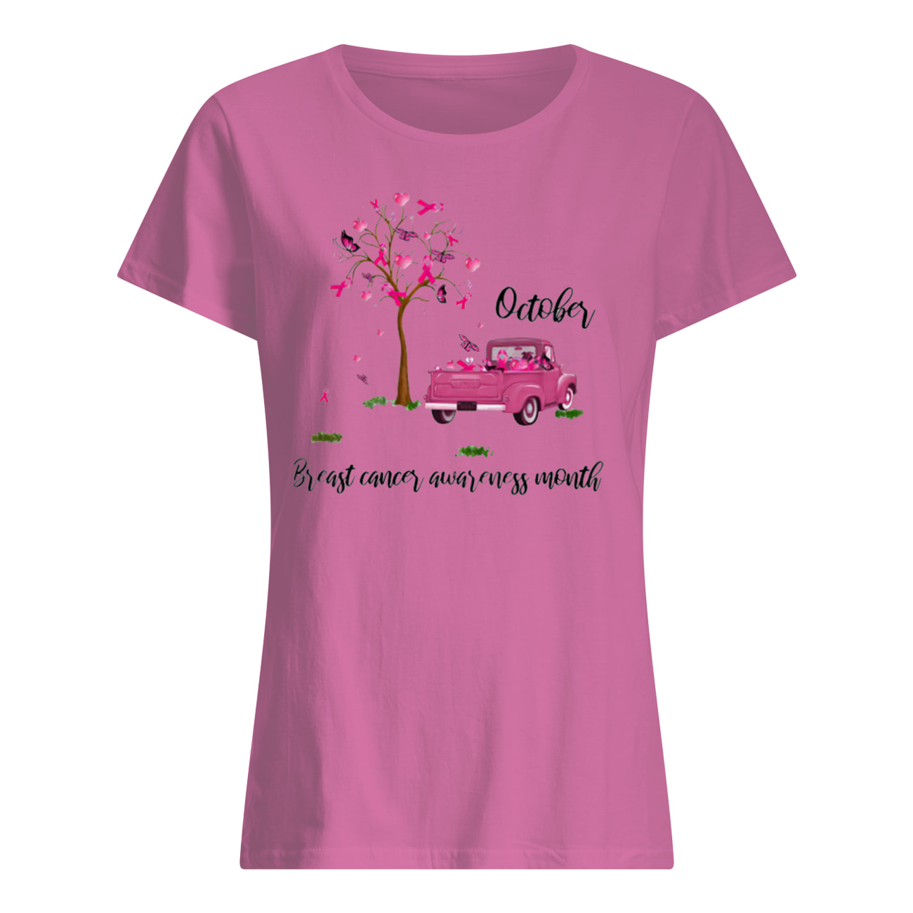 Tree of pink ribbons october is breast cancer awareness month womens shirt
