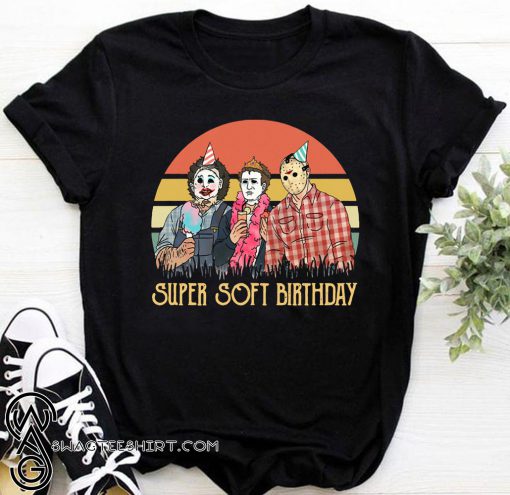 Vintage horror movie characters super soft birthday shirt