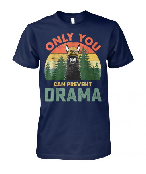 Vintage only you can prevent drama llama unisex cotton tee