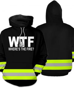 Wheres the fire firefighter 3d hoodie - black