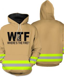 Wheres the fire firefighter 3d hoodie - brown