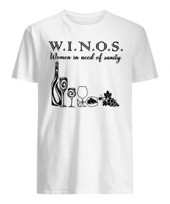 Wine winos women in need of sanity men's shirt