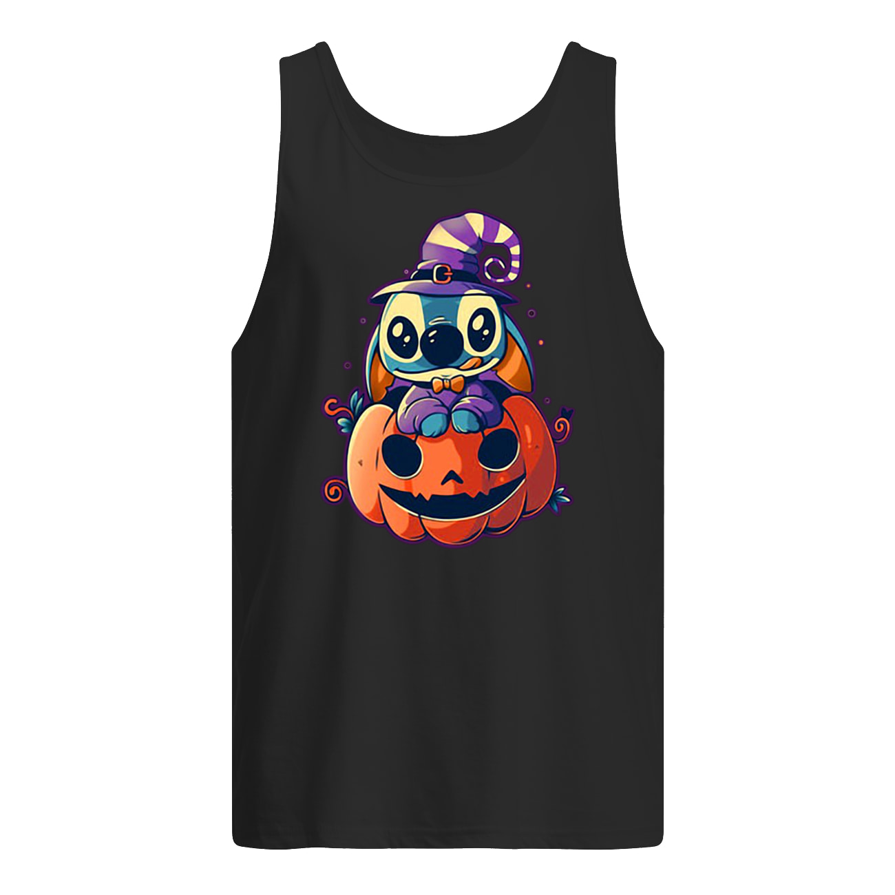 Witch stitch sit on pumpkin halloween tank top