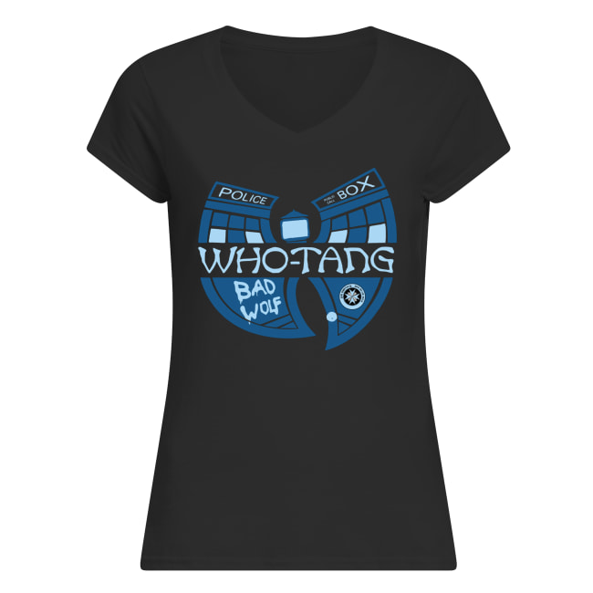 Wu-tang police box who-tang bad wolf doctor who women's v-neck