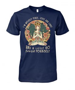 Yoga I’m mostly peace love and light and a little go fuck yourself vintage unisex cotton tee