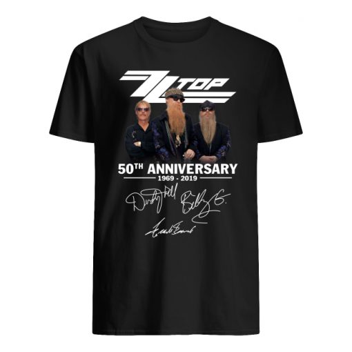 ZZ top 50th anniversary 1969 2019 signatures men's shirt