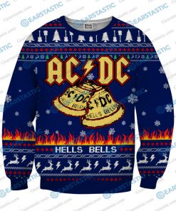 ACDC hells bells ugly christmas sweater - navy