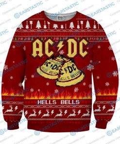 ACDC hells bells ugly christmas sweater - red