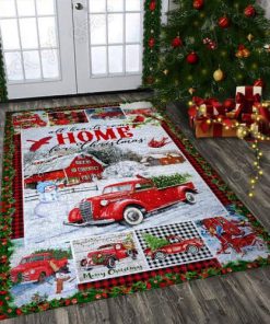 All hearts come home for christmas red truck christmas living room rug 1