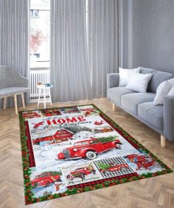 All hearts come home for christmas red truck christmas living room rug 2