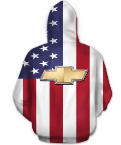 American flag chevrolet 3d hoodie - back