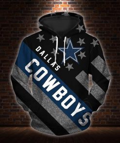 American flag dallas cowboys 3d hoodie - size xl