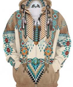 Apache warrior native american all over print zip hoodie