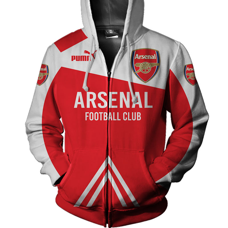 Arsenal football club puma all over print zip hoodie