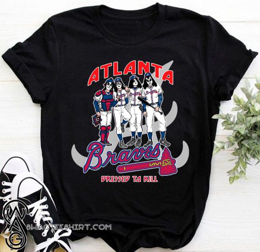 Atlanta braves dressed to kill kiss rock band shirt