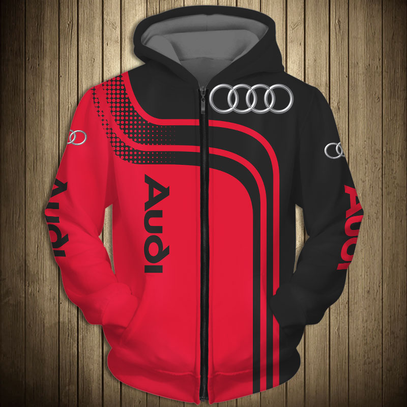 Audi sport car all over print zip hoodie