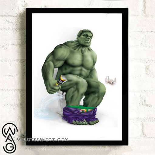Bathroom decor hulk on the toilet poster