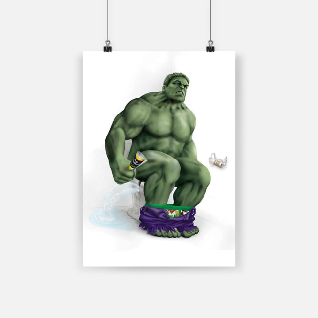 Bathroom decor hulk on the toilet poster - a3