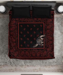 Black and red bandana duvet cover bedding set - queen
