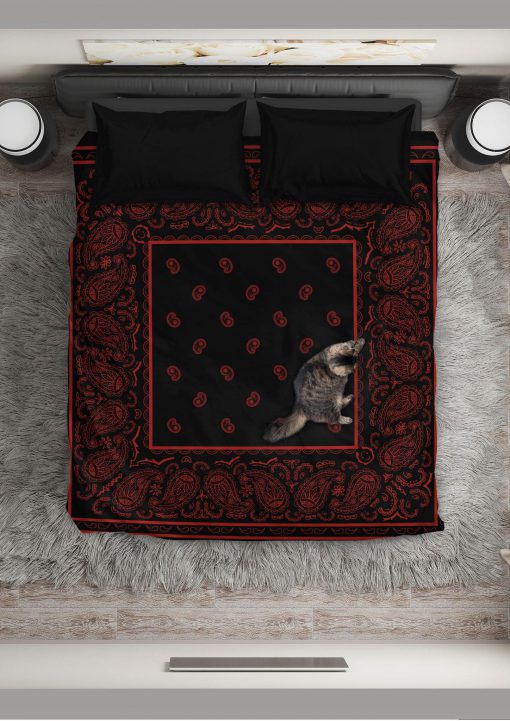 Black and red bandana duvet cover bedding set - queen