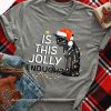 Black cat is this jolly enough christmas lights shirt