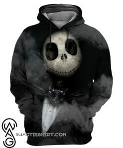 Black halloween jack skellington 3d hoodie