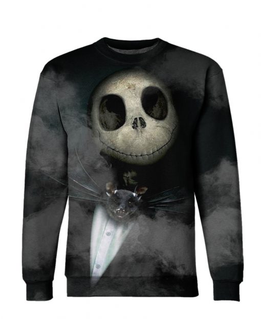 Black halloween jack skellington 3d sweatshirt