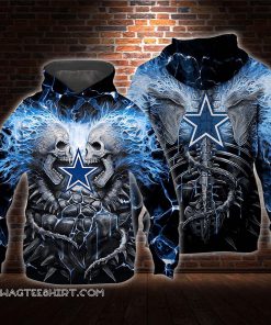 Blue electric skull dallas cowboys 3d hoodie