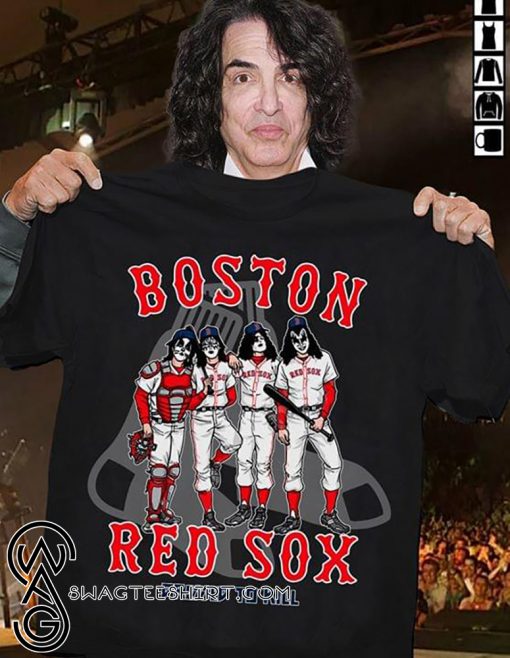 Boston red sox dressed to kill kiss rock band shirt