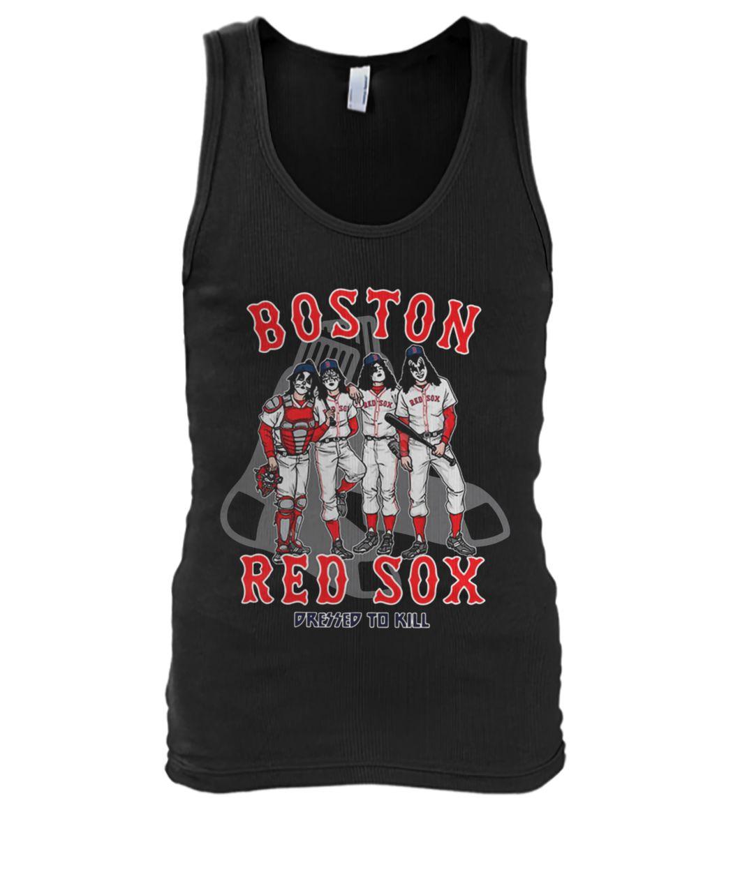 Boston red sox dressed to kill kiss rock band tank top
