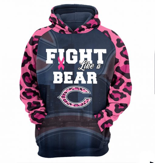 Breast cancer fight like a chicago bears 3d shirt
